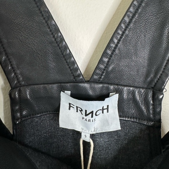 FRNCH Paris faux leather black overalls S NWT - Picture 6 of 8